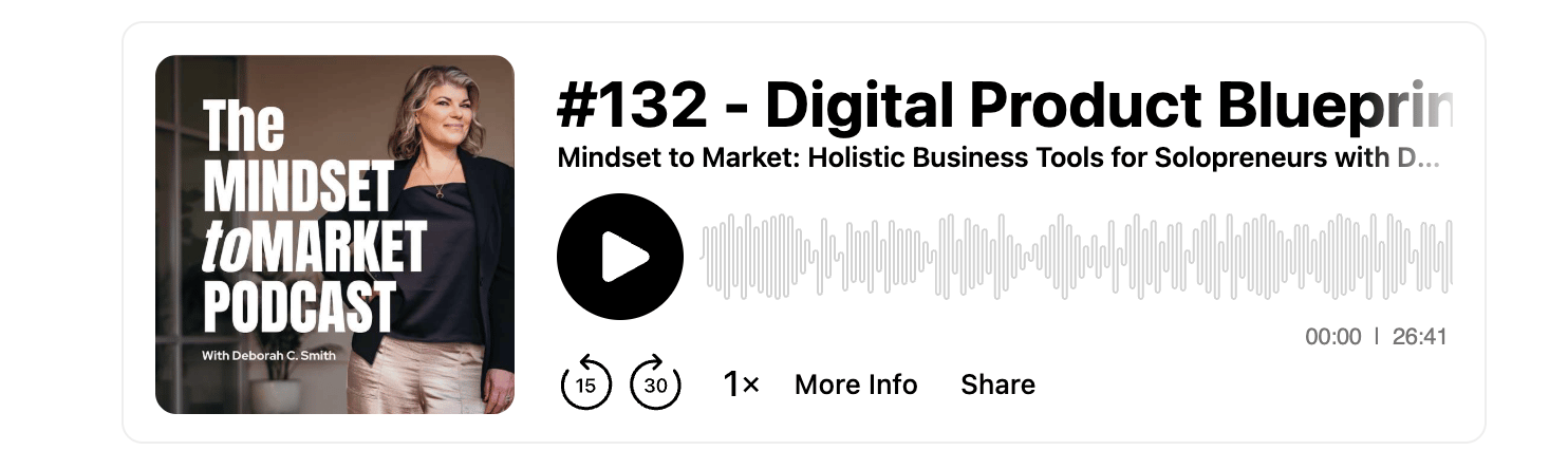 Episode 132 of Mindset to Market - the Digital Product Blueprint