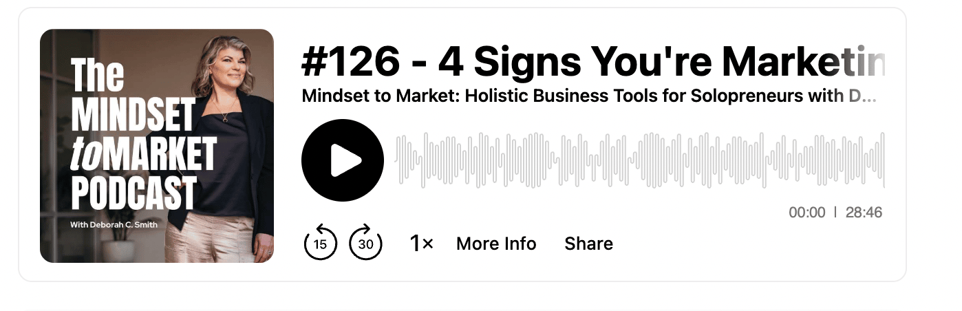 Listen to Episode 126 of the Mindset to Market podcast: 4 Signs You're Marketing an Unclear Offer