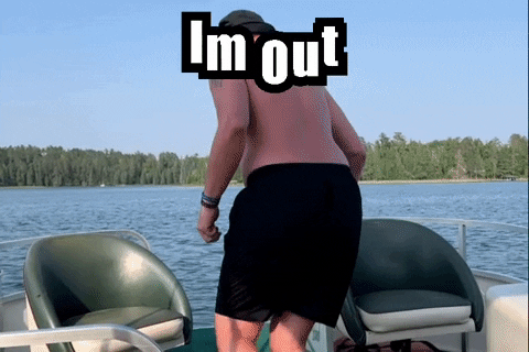 a man jumping off a ship when he finds out that he's going to have to create content to run his business