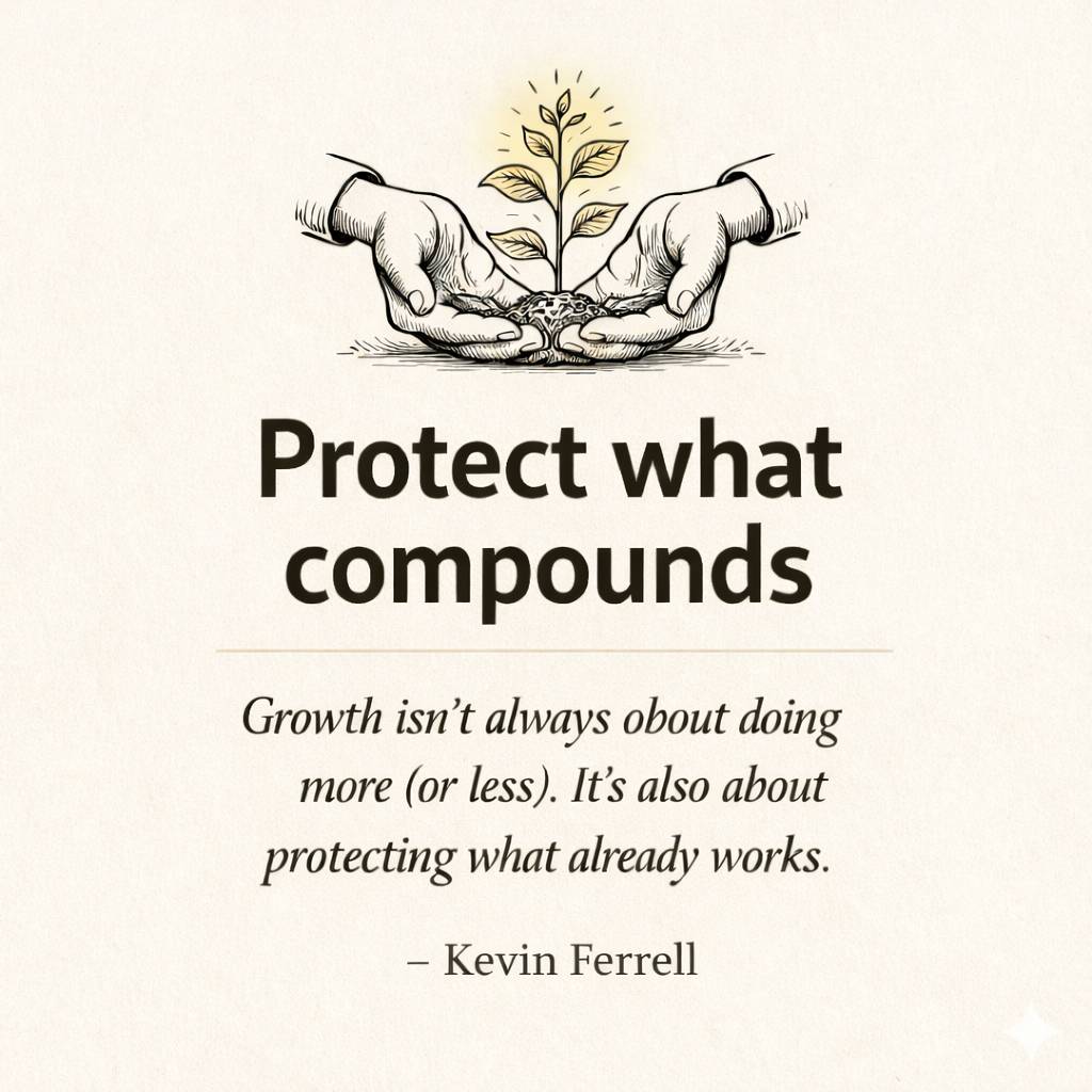 two hands protecting and nurturing a growing plant.  Protect what compounds.