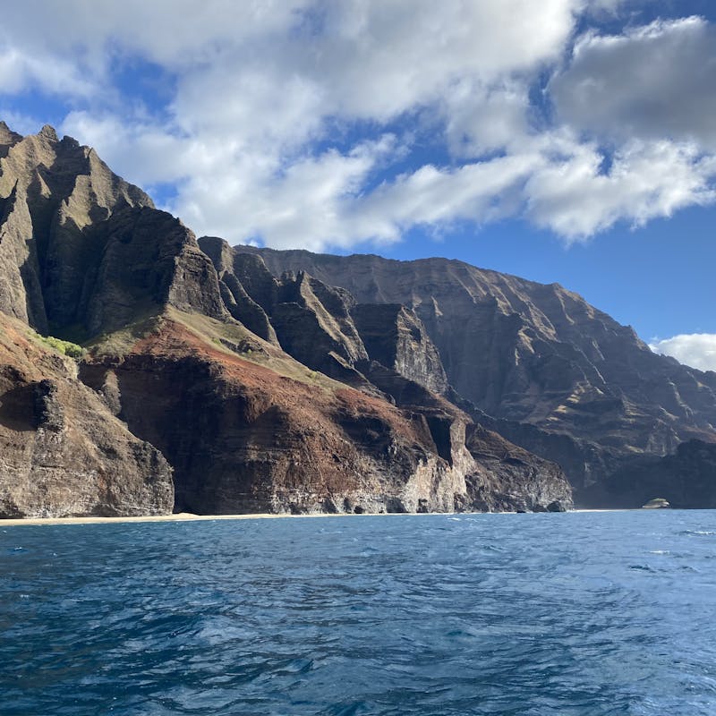 Majestic mountains from lava in Kauai. Nā Pali Coast, 2022.