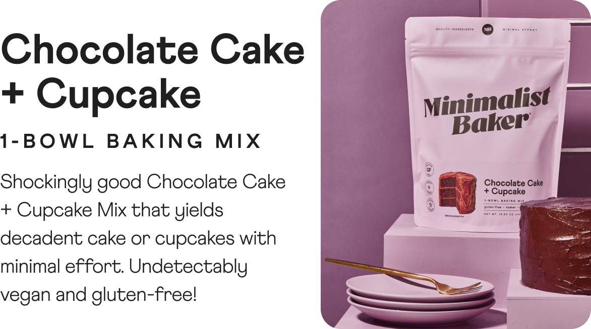 Chocolate Cake + Cupcake 1-Bowl Baking Mix. Shockingly good Chocolate Cake + Cupcake Mix that yields decadent cake or cupcakes with minimal effort. Undetectably vegan and gluten-free!