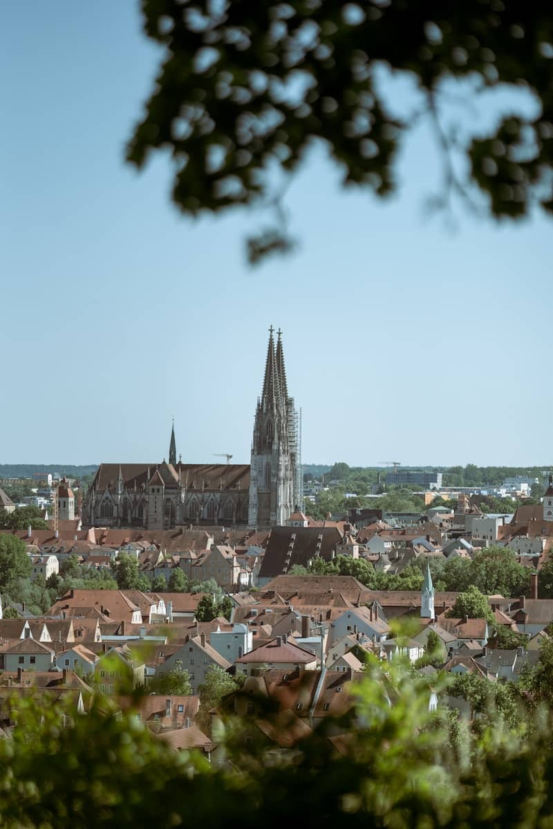 a view of a city from a distance