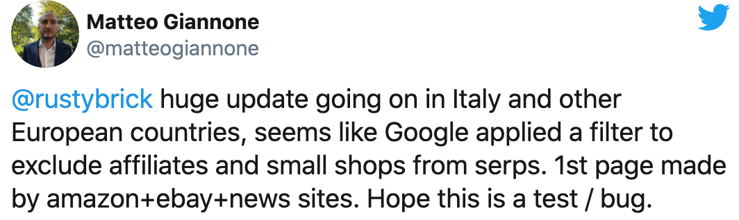 seo tweet explains google changes