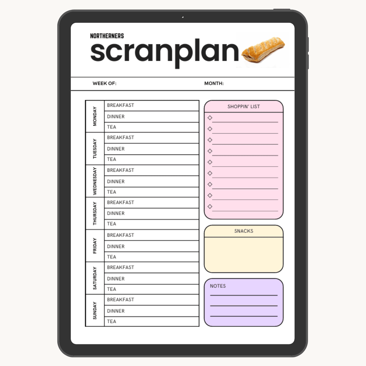 Northerners Meal Planner
