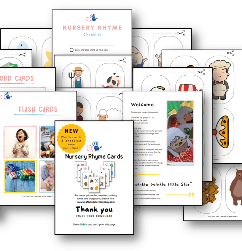 FREE Nursery Rhyme Cards for Preschool Children