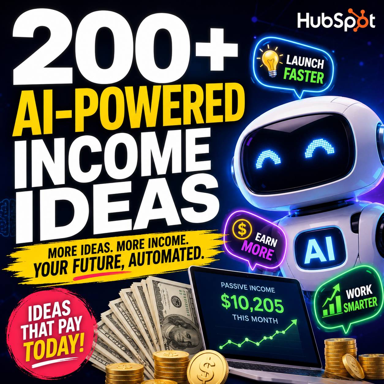 200+ AI-Powered Income Ideas (Free Guide by HubSpot)