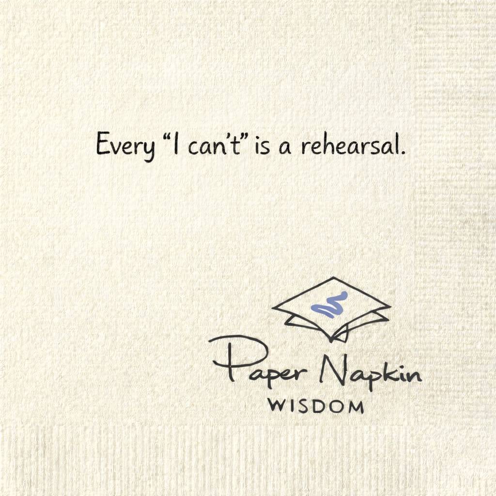 Every I can't is a rehearsal.