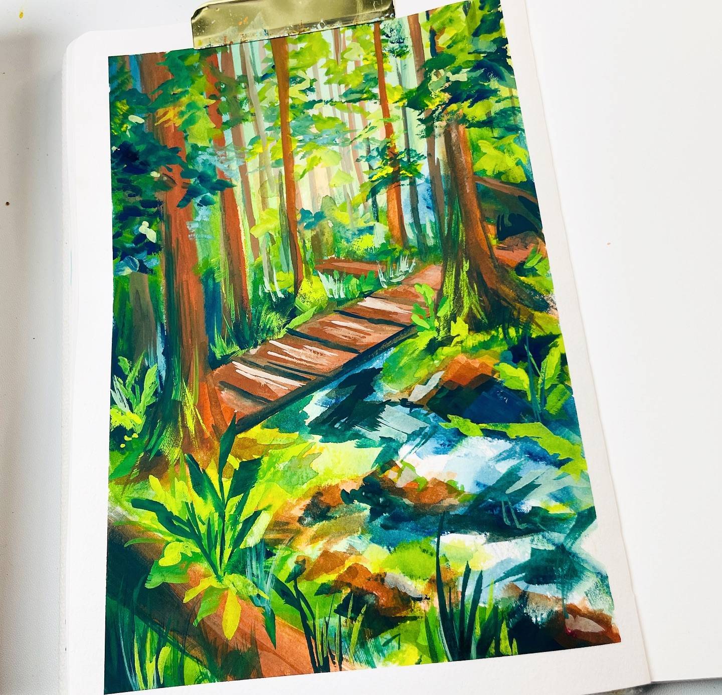 The close ups are my favourite part 🧡
.
.
.
Painted trees while watching @sarahburnsstudio lovely livestream about picking colours to travel with 😅😂😅 funny that I literally go through the same quest… Just usually in a less organised, have my flight in a few hours kind of way. 

Gouache in my @etchr_lab sketchbook
Use the code SKETCHES10 for 10% off etchr supplies