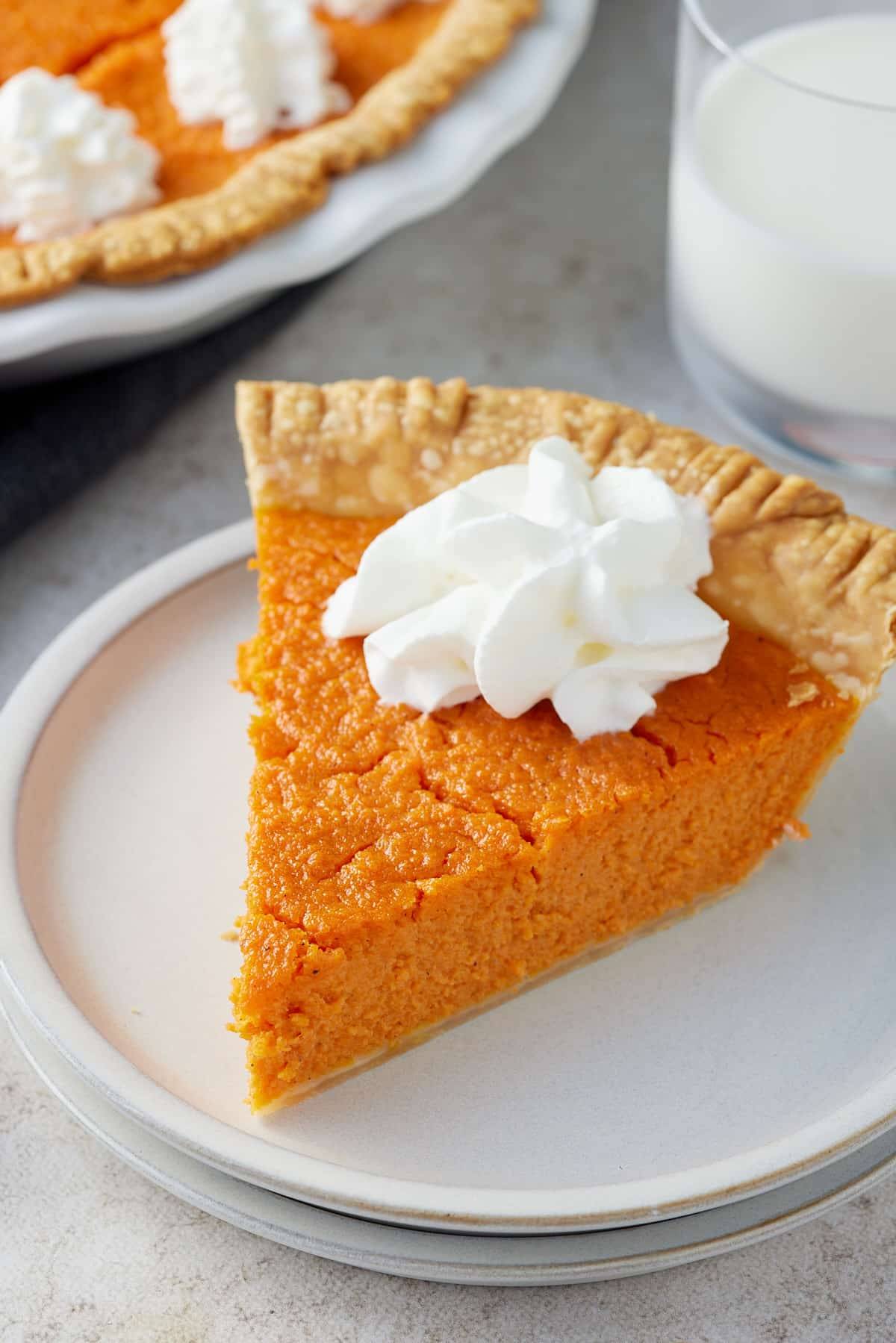carrot pie slice on plate