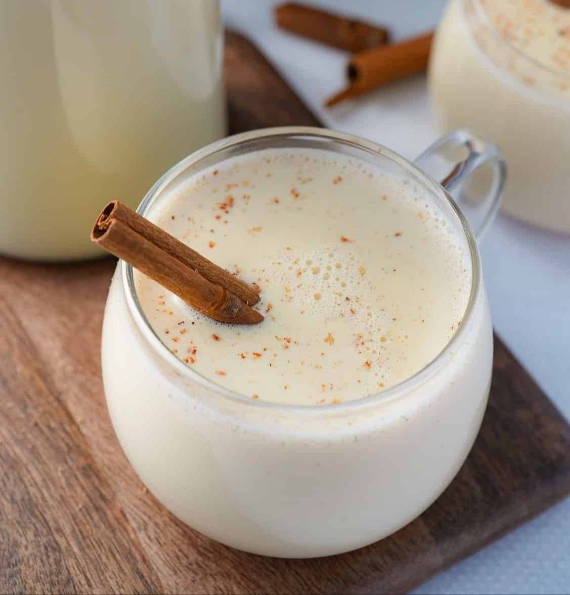 eggnog in glass