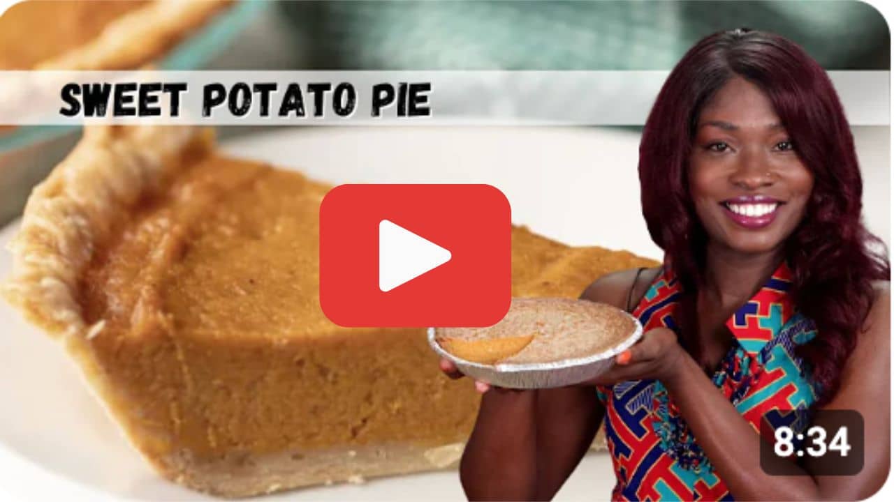 youtube thumbnail image of sweet potato pie video