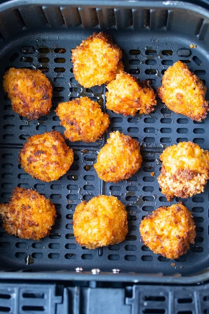 mac and cheese bites in air fryer basket