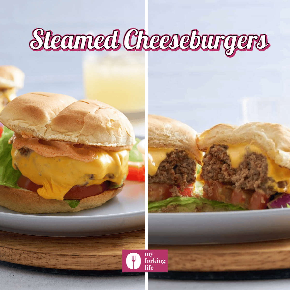 steamed cheeseburgers collage