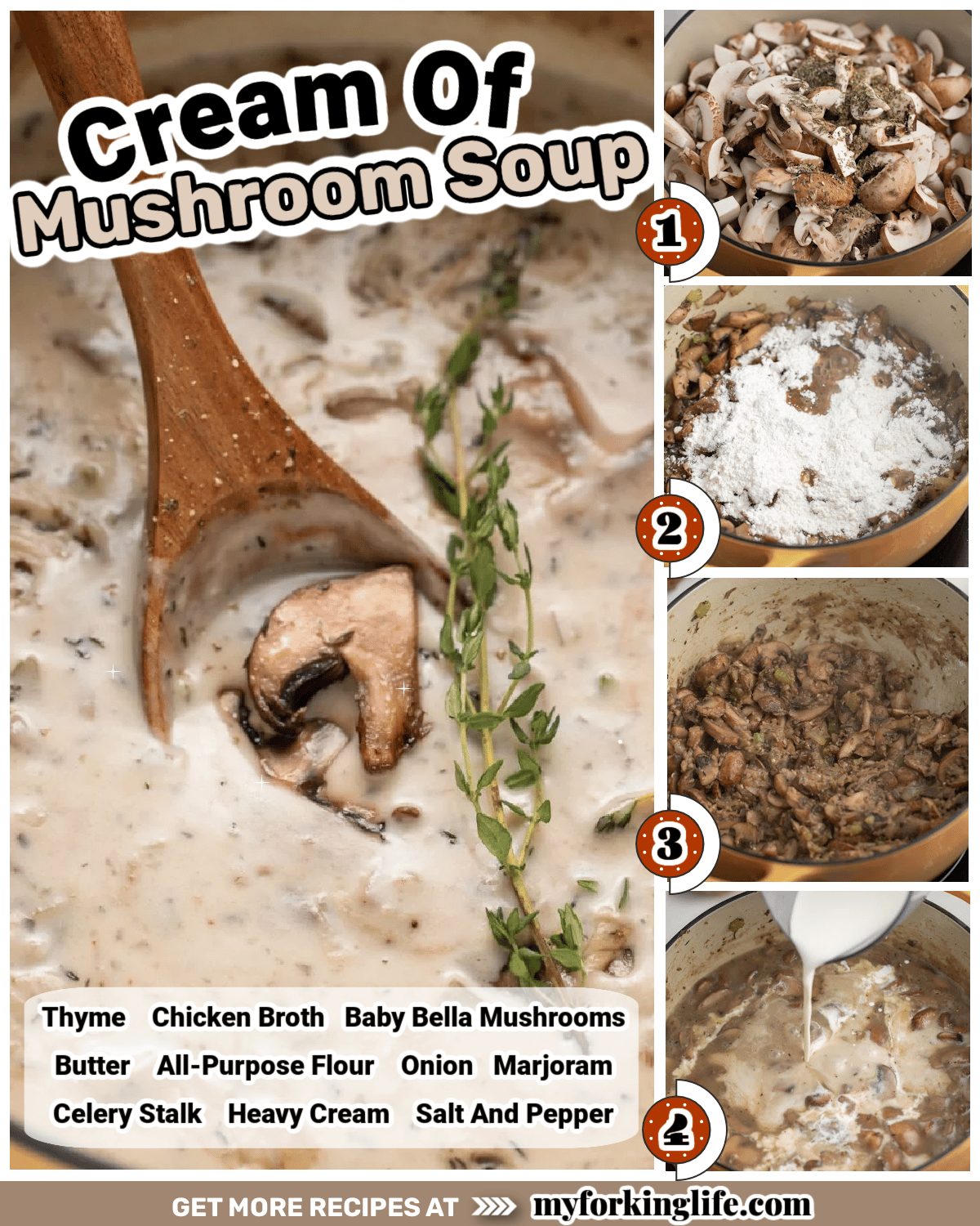 chart of cream of mushroom soup steps