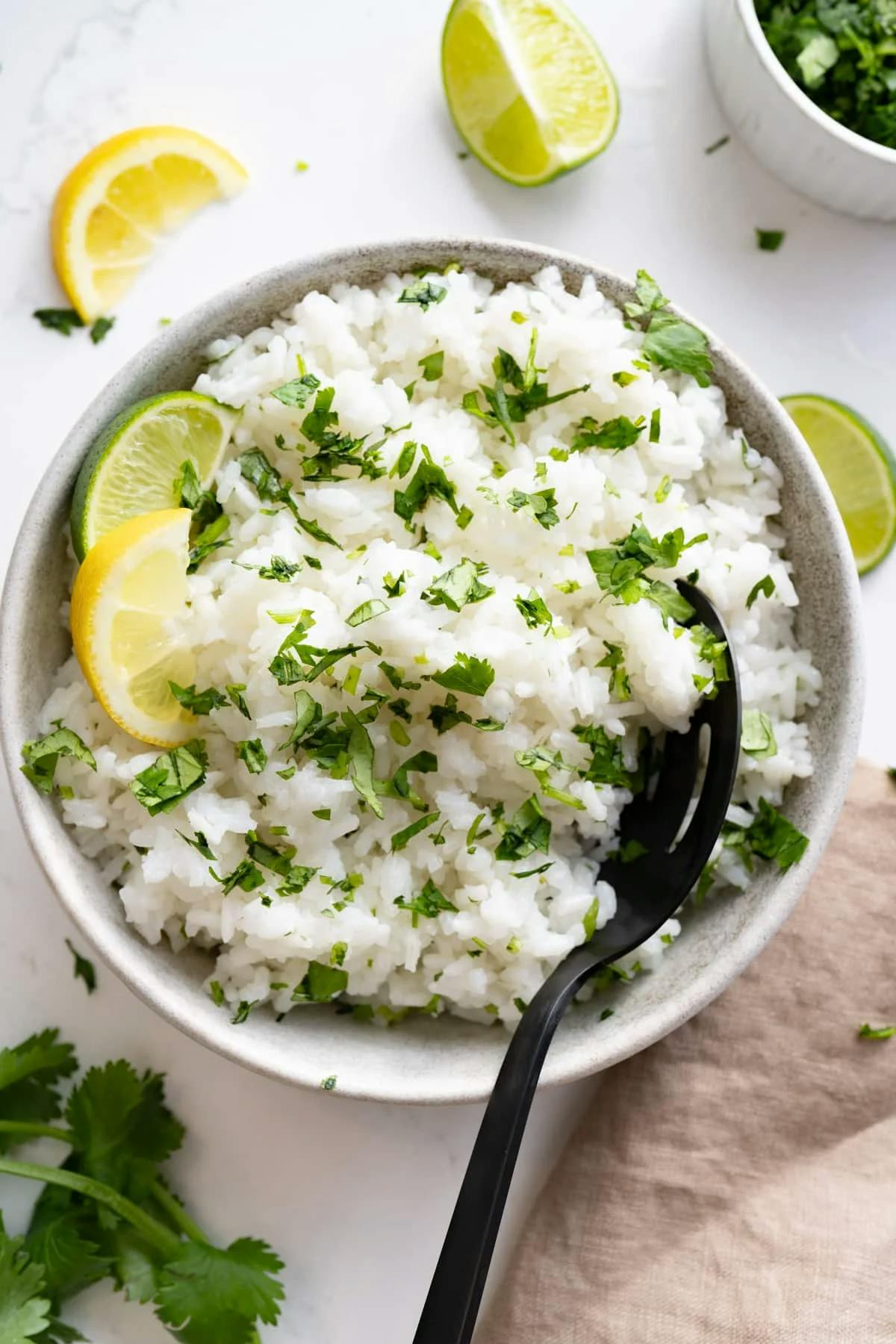 cilantro lime rice in bowl