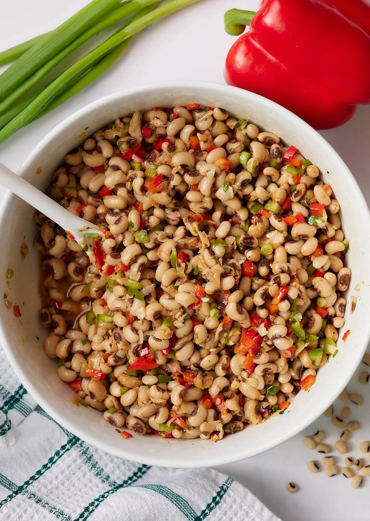 black eye pea salad in a bowl