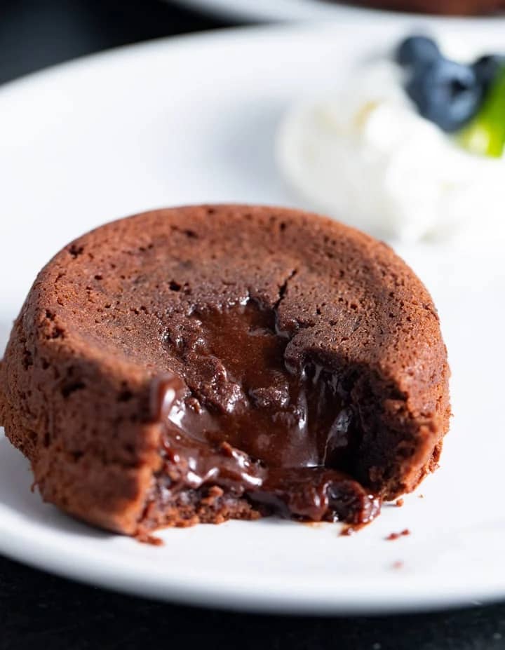 lava cake on white plate