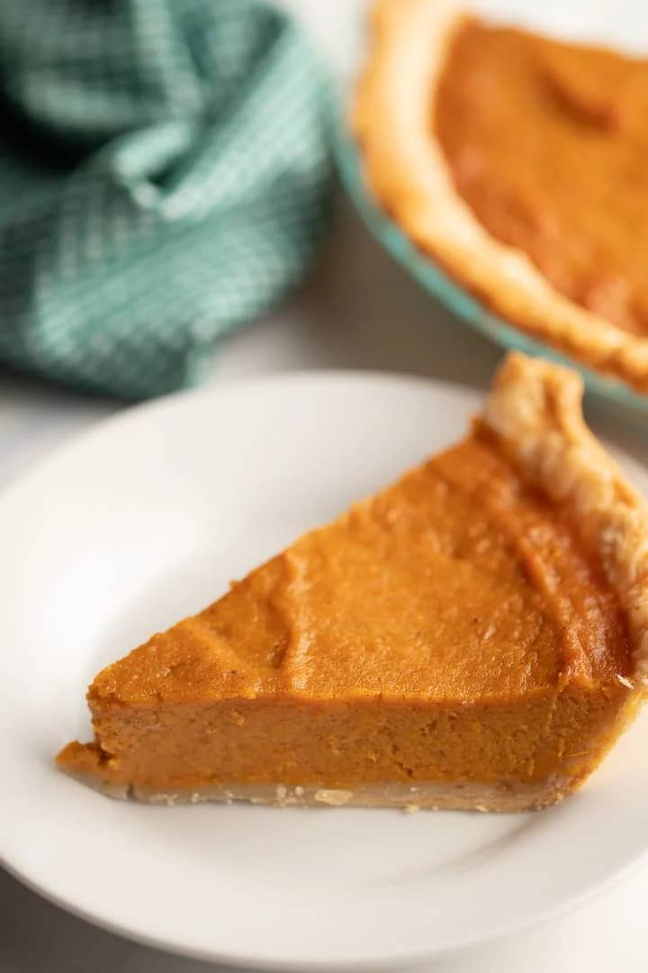 sweet potato pie slice on plate