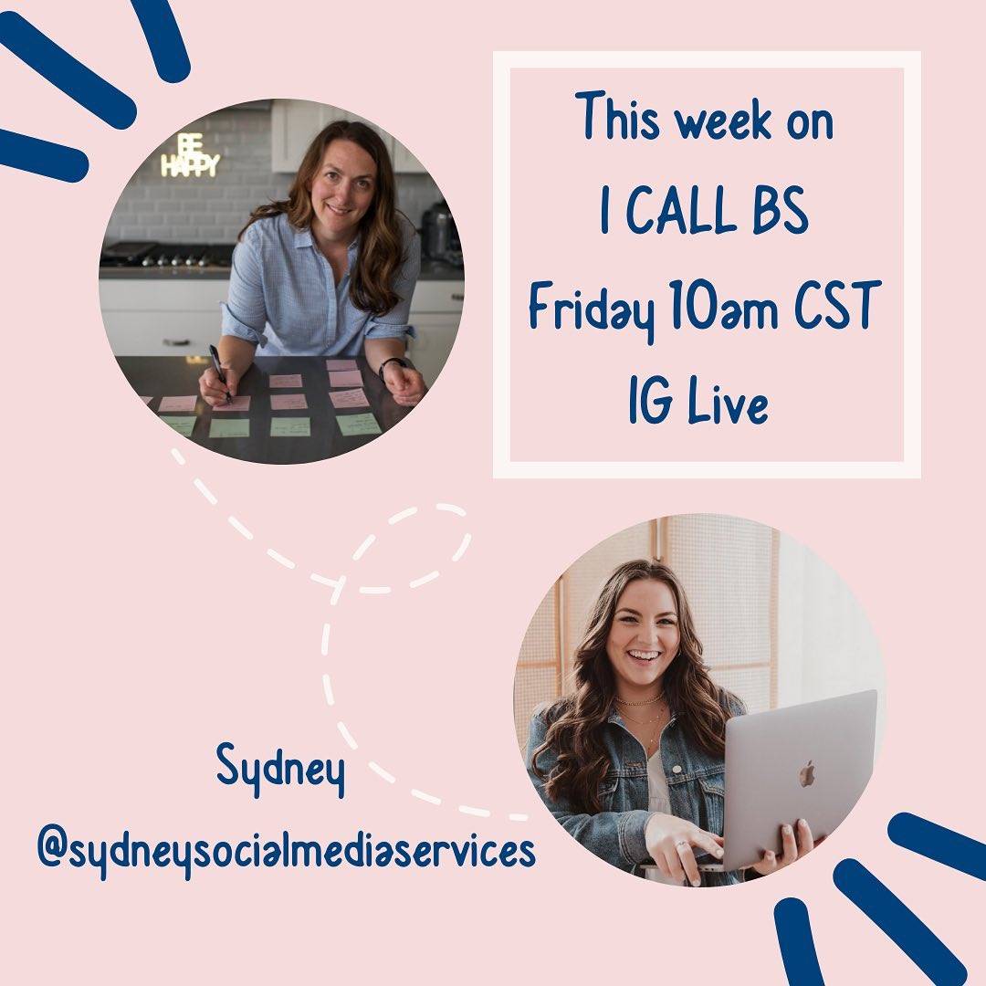 Hello New Feature that is actually helpful!!

Super pumped for Episode 4 of I Call BS!

Tomorrow we will be talking with Sydney, @sydneysocialmediaservices, about the BS of hashtags. There has been A LOT of hullabaloo around them lately. 

Join us at 10am central LIVE on IG *note it’s an hour later tomorrow!

#smallbizlife #smallbizowner #smallbusinessrocks #smallandmightybusiness #smallbizsquad #smallbusinesslife #lovemybiz #growyourbiz #businessownerlife #womenbusinessowners #savvybusinessowners #socialselling #businesscommunity #businessgrowth #socialmediastrategist #socialmediaforbusiness #keepsocialmediasocial #socialmediagrowth #socialmediacoach #businessmentor #businessstrategist #businesscoachingforwomen