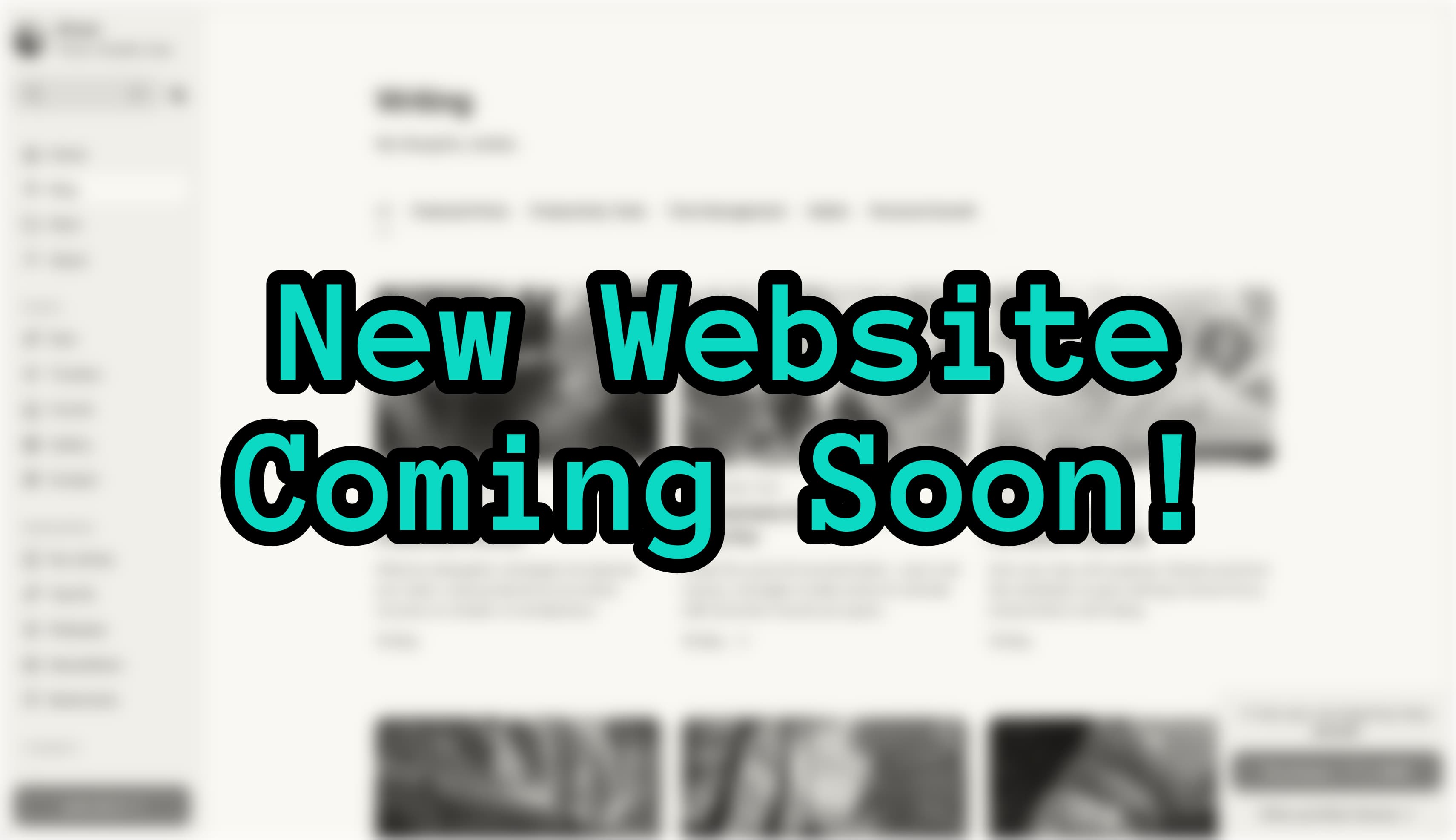 new website coming soon