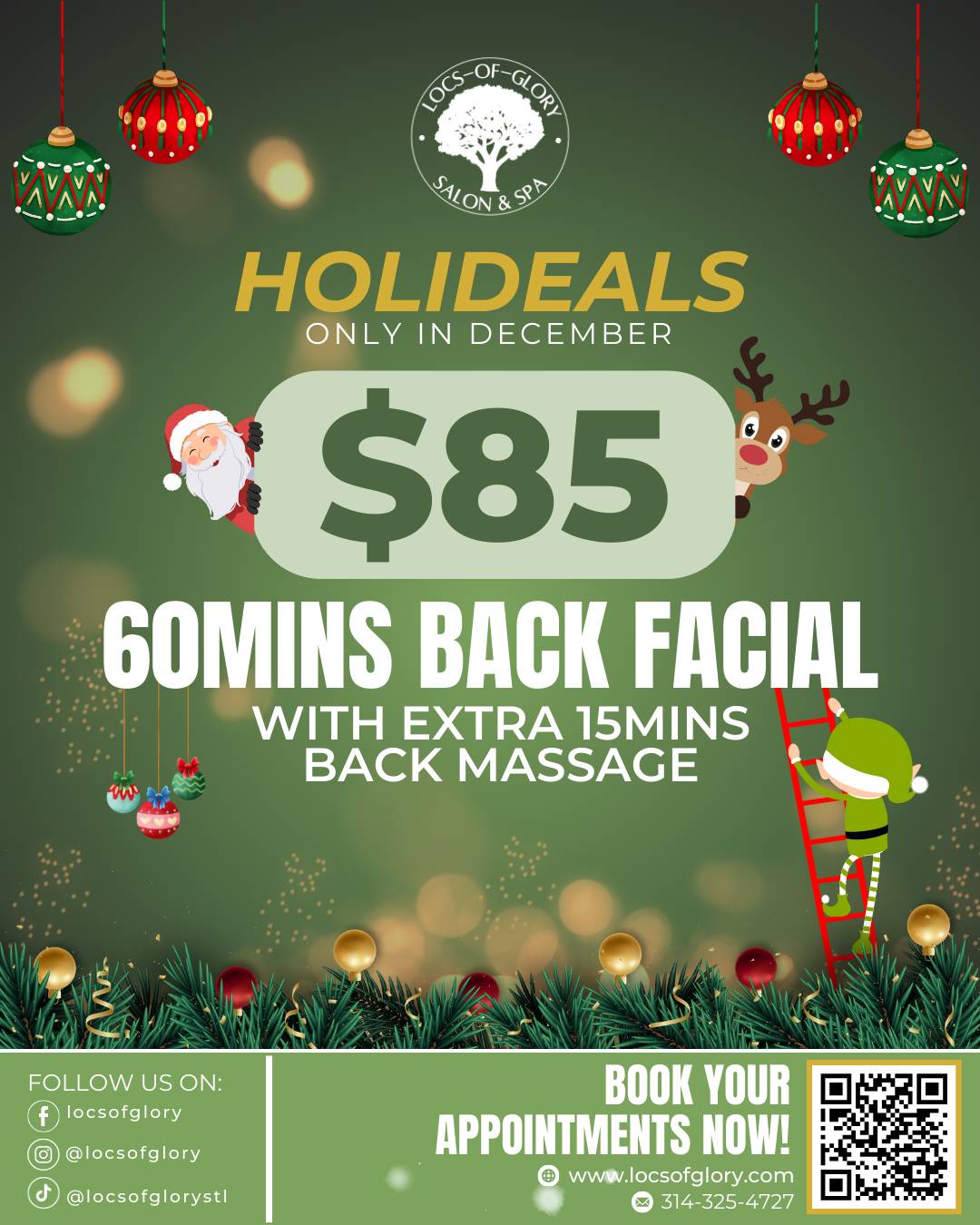 December Holideals: Spa specials on facials, brows, nails & more at Locs of Glory.