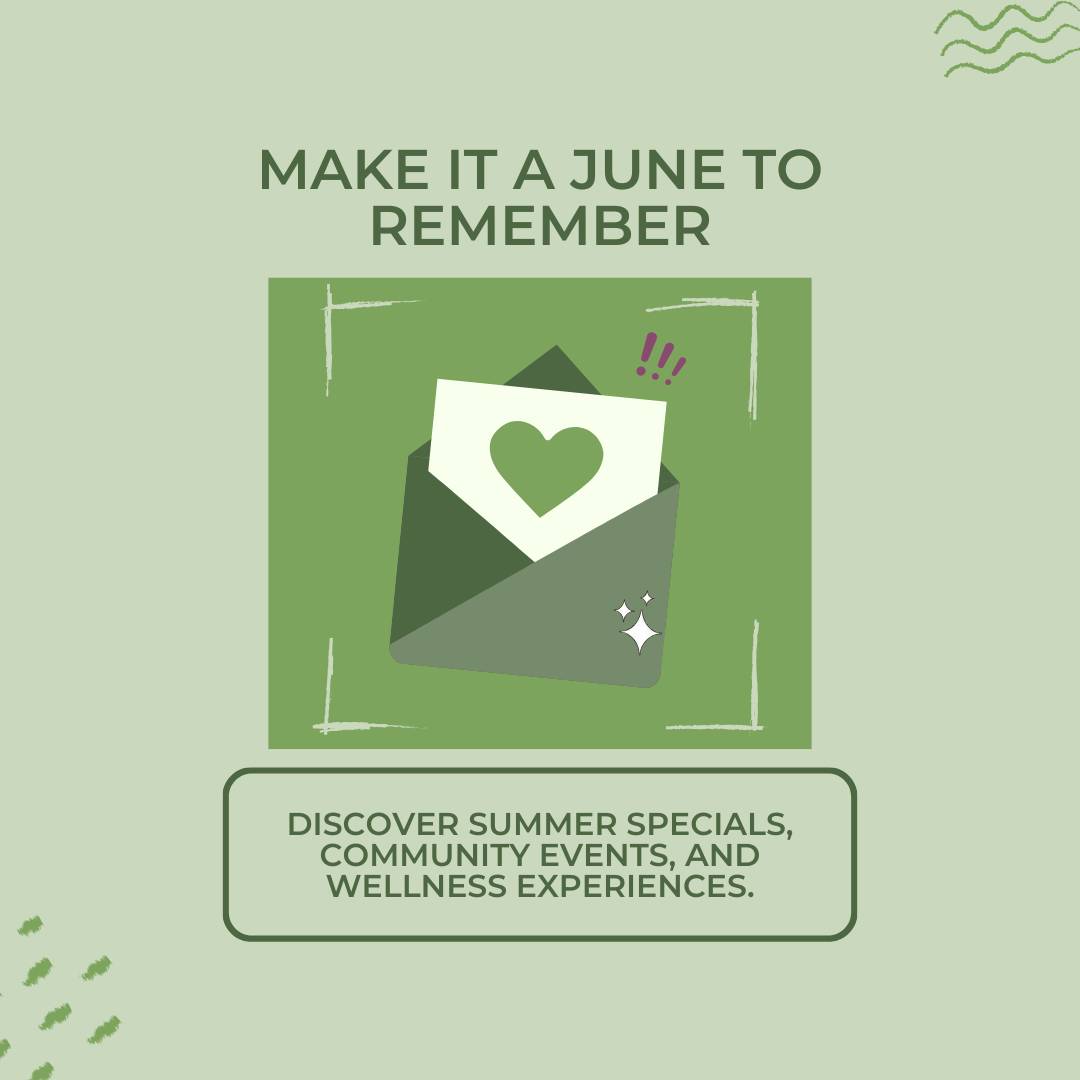 June newsletter cover featuring summer self-care, Father's Day specials, Juneteenth celebration, community events, beauty services, and wellness updates from Locs of Glory Salon and Spa.