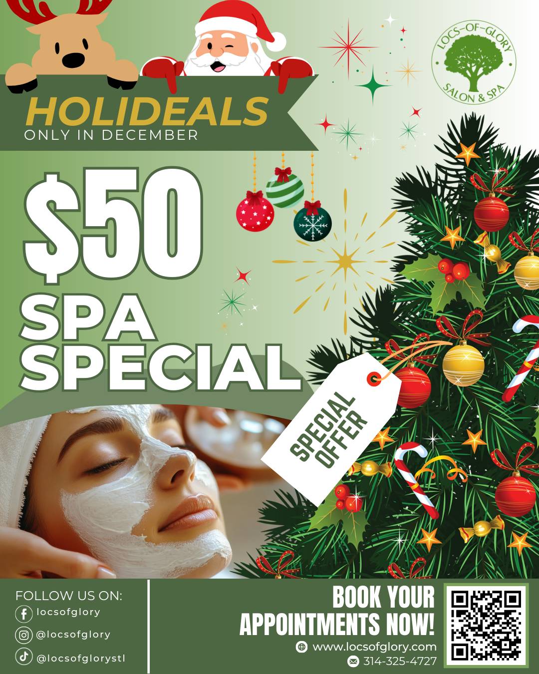 December Holideals: Spa specials on facials, brows, nails & more at Locs of Glory.