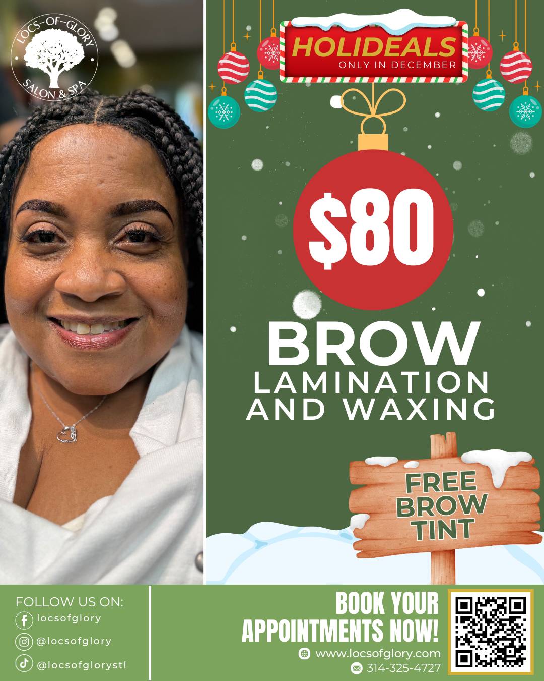 December Holideals: Spa specials on facials, brows, nails & more at Locs of Glory.