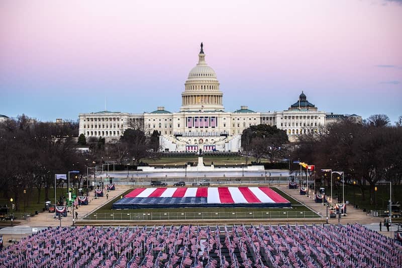 The Mall in front of the U.S. Capitol Building in preparation for the Inauguration