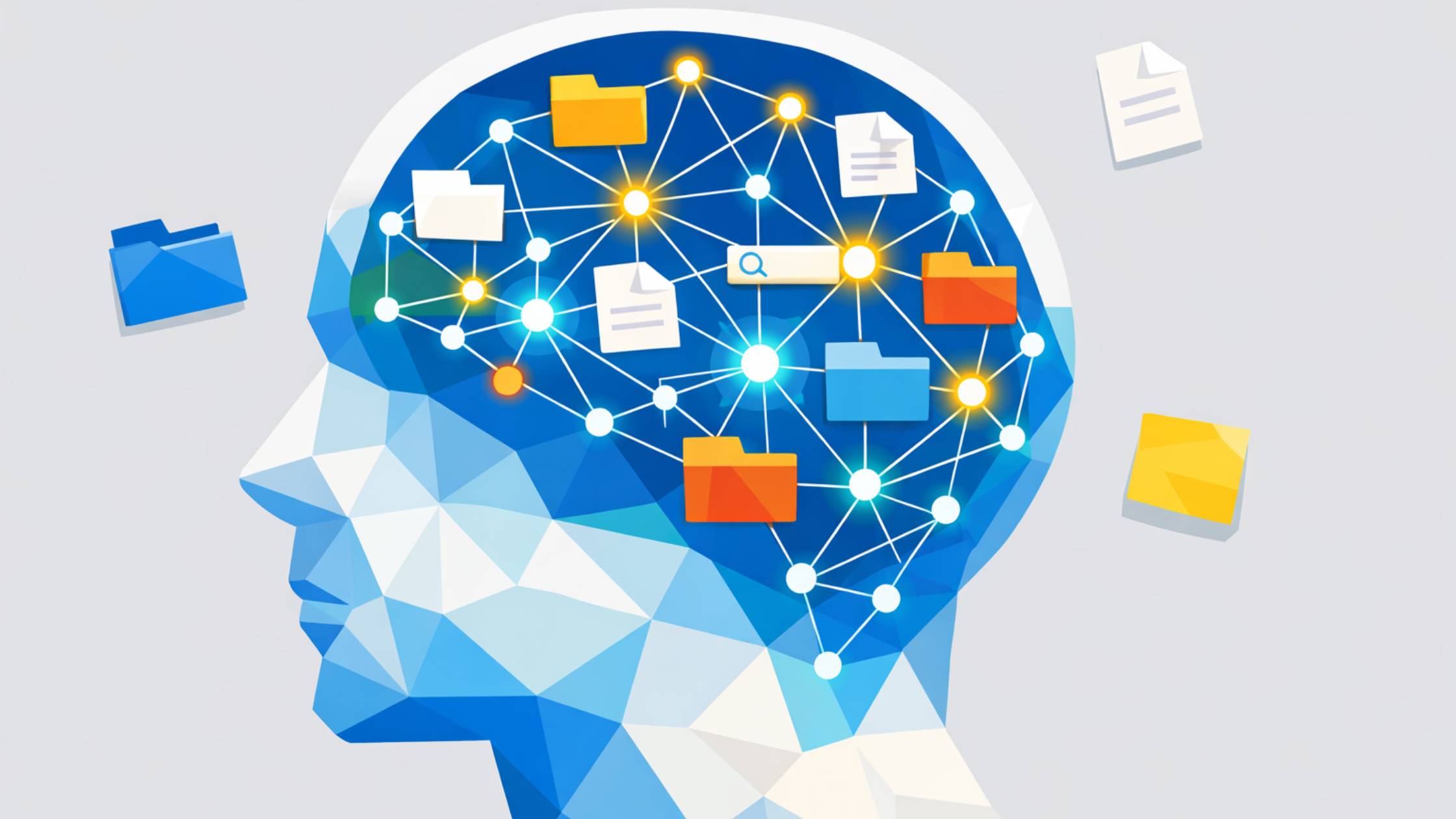 Technical architecture sketch for local semantic search and layered AI context