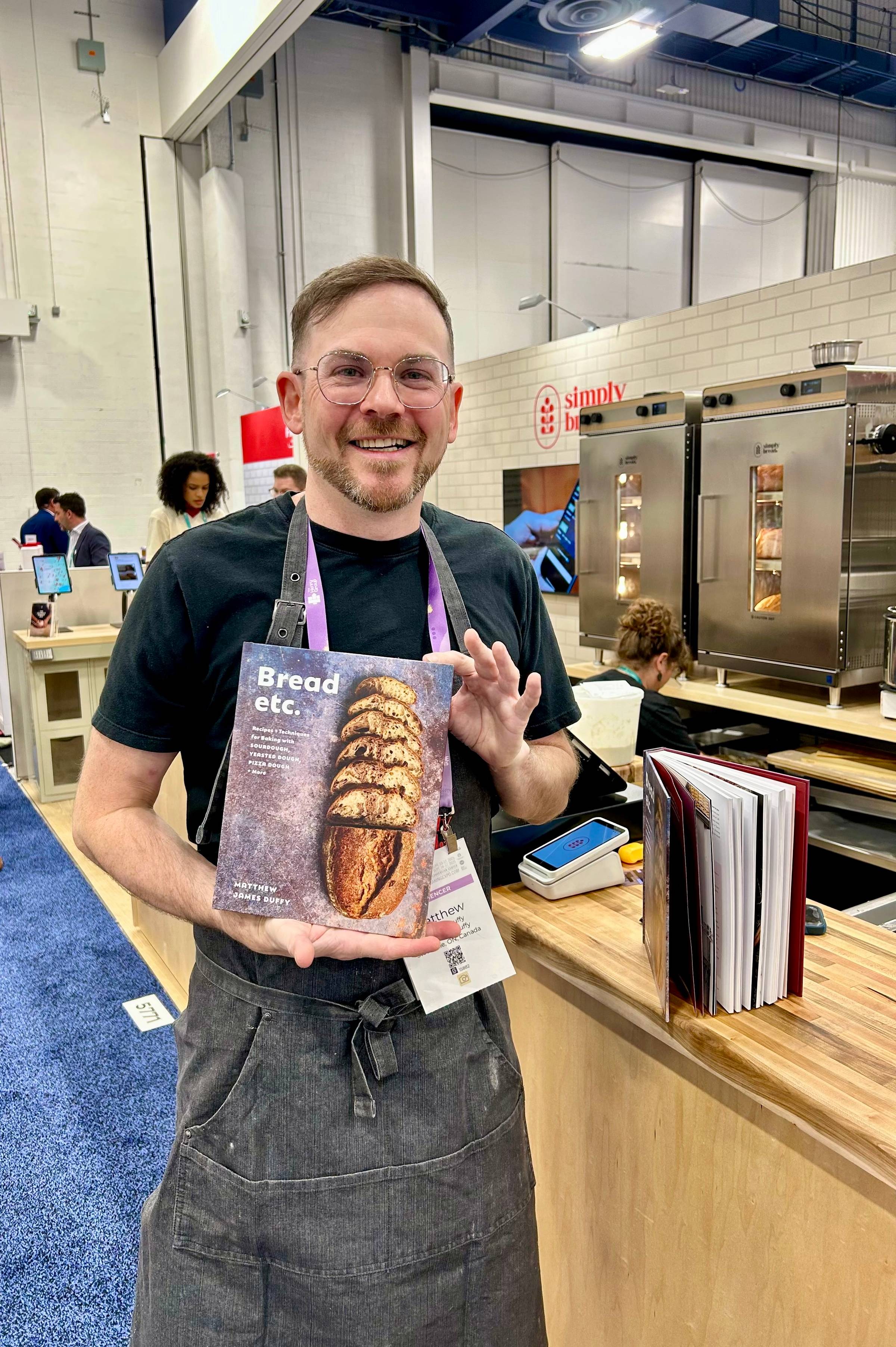 matthew james duffy with his book bread etc