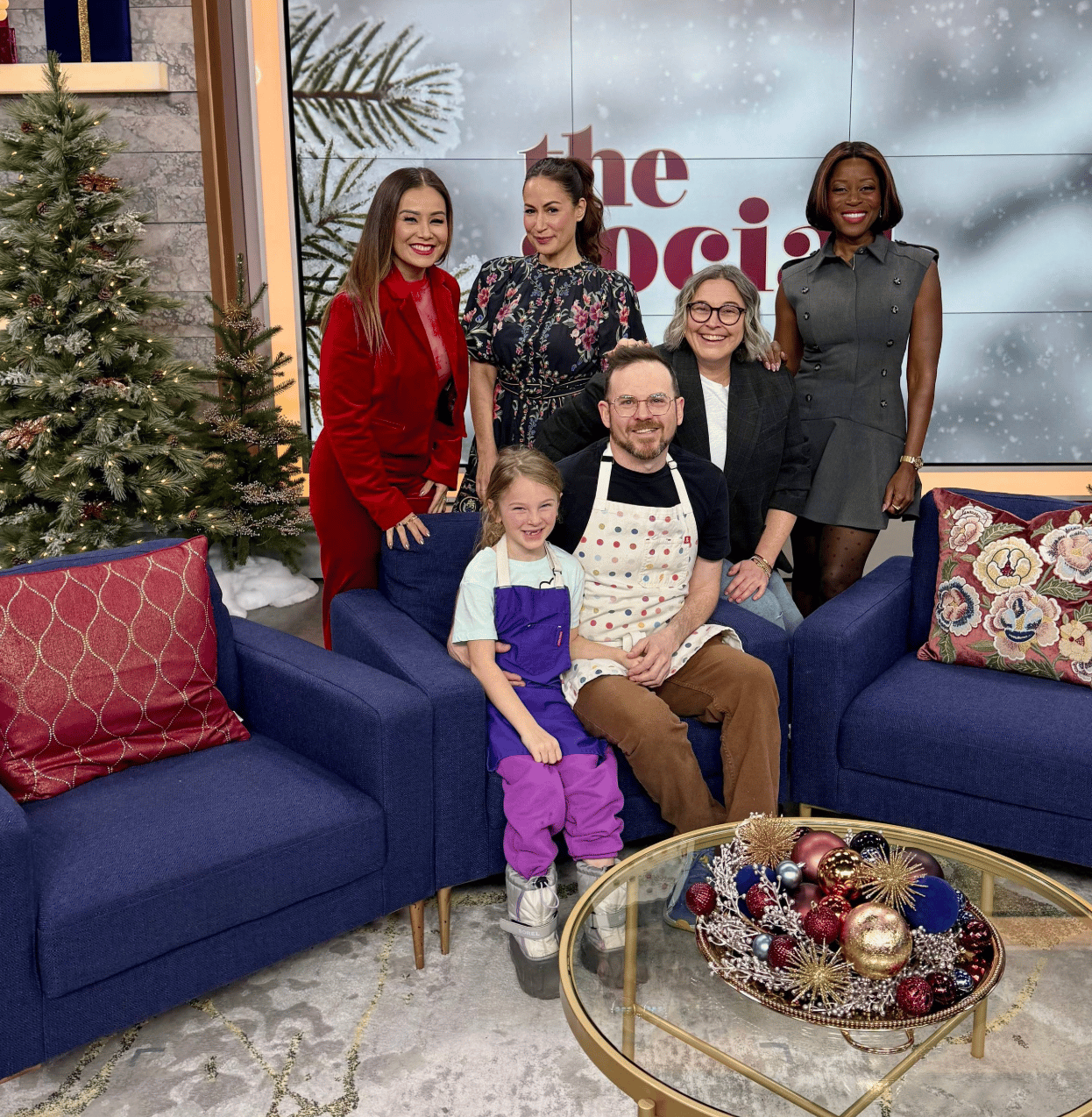 matthew duffy and juniper duffy with the social TV hosts 