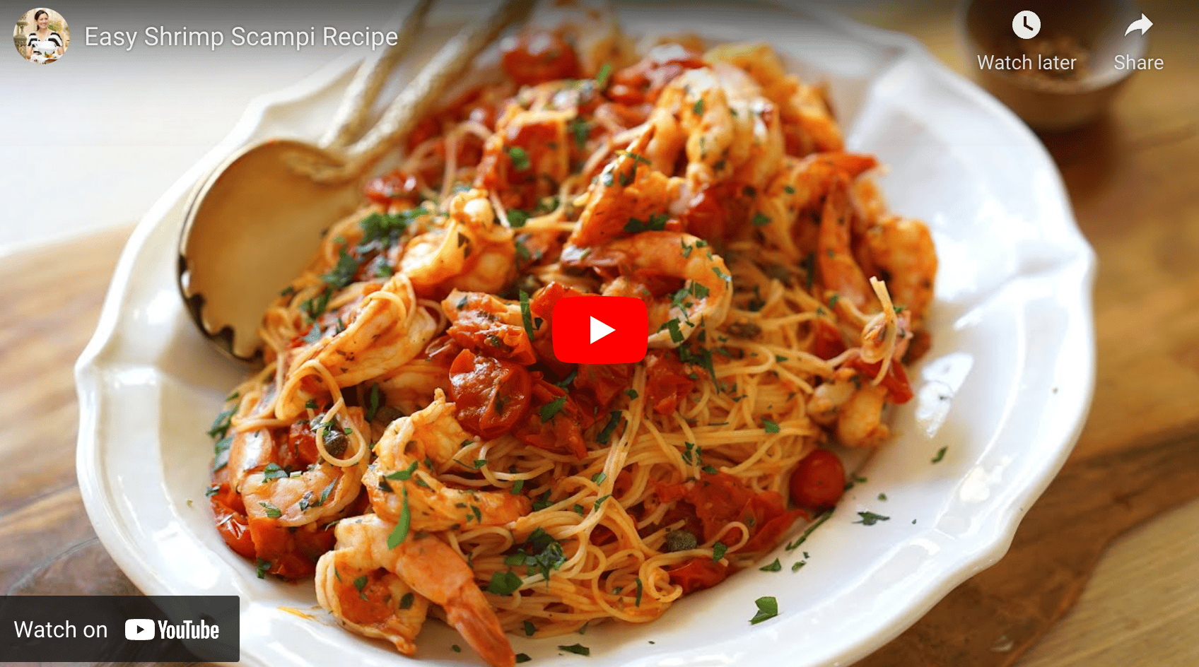 Shrimp Scampi on a Plate