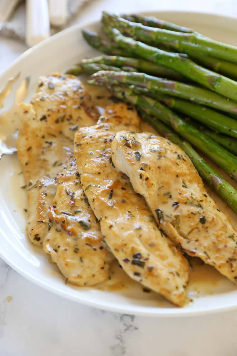 Chicken Dijon with Asparagus