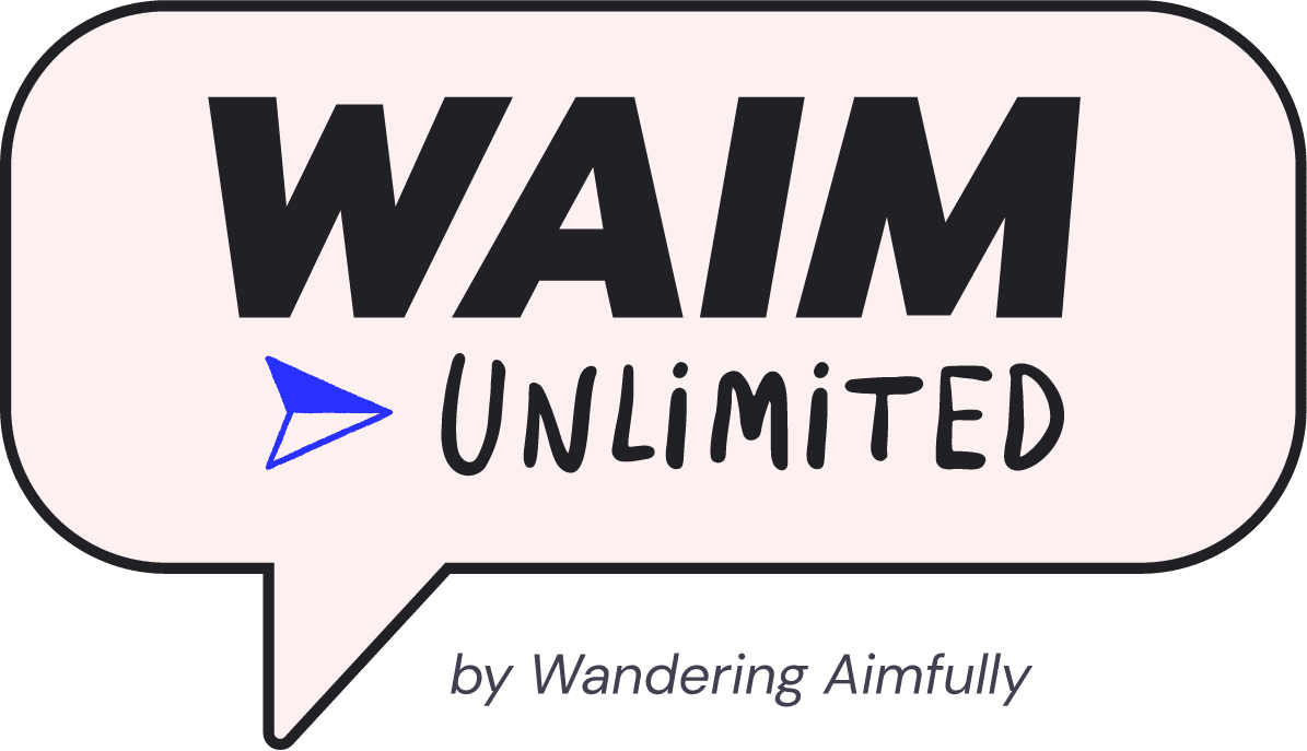 Logo for WAIM Unlimited by Wandering Aimfully