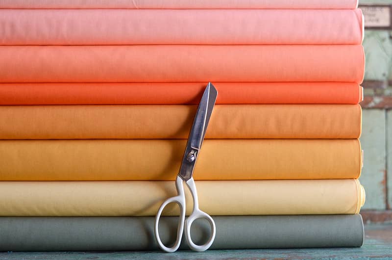 Stack of Kona colours with the workroom scissors 