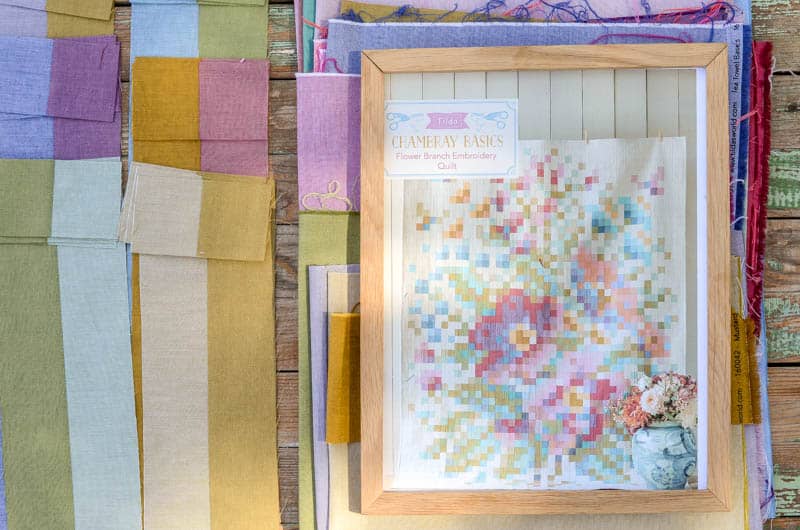 Flower Branch Quilt Photo on Chambray quilt blocks