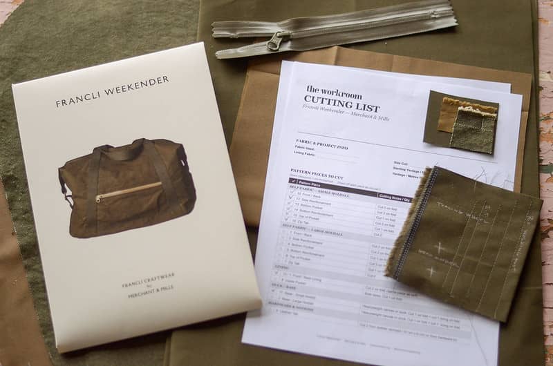 Weekender Bag Cutting List & Pattern