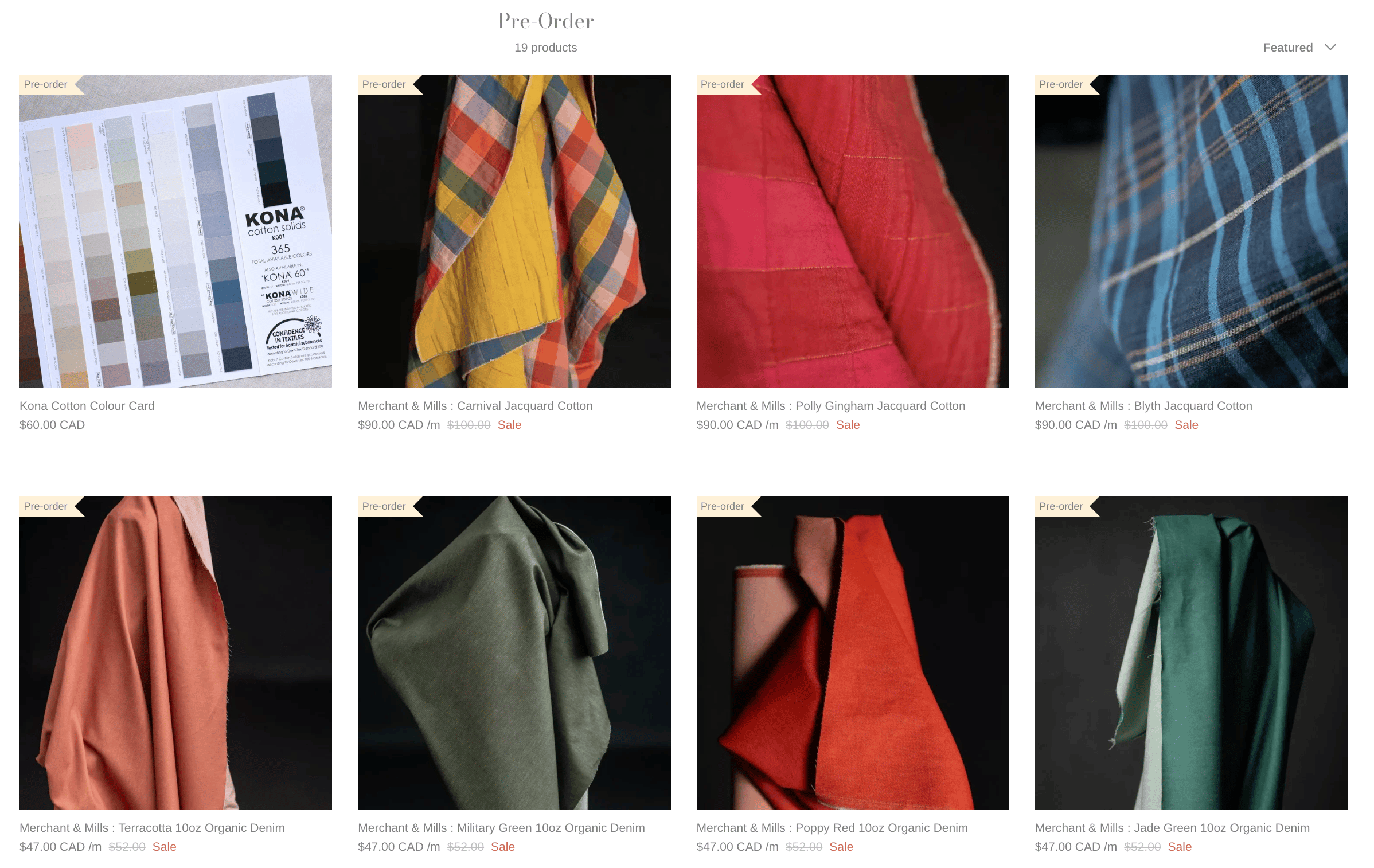 Merchant & Mills Preorder Fabric