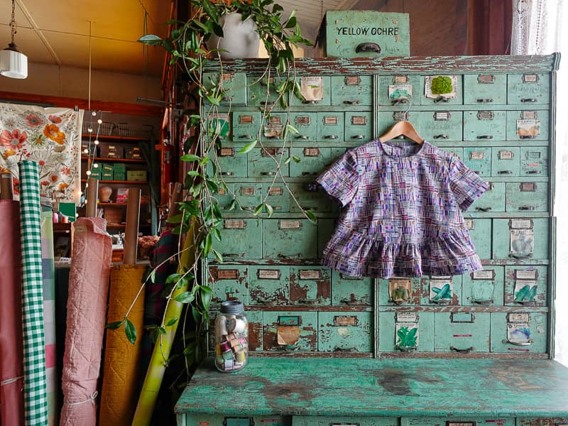 Florence top hanging on the seed cabinet