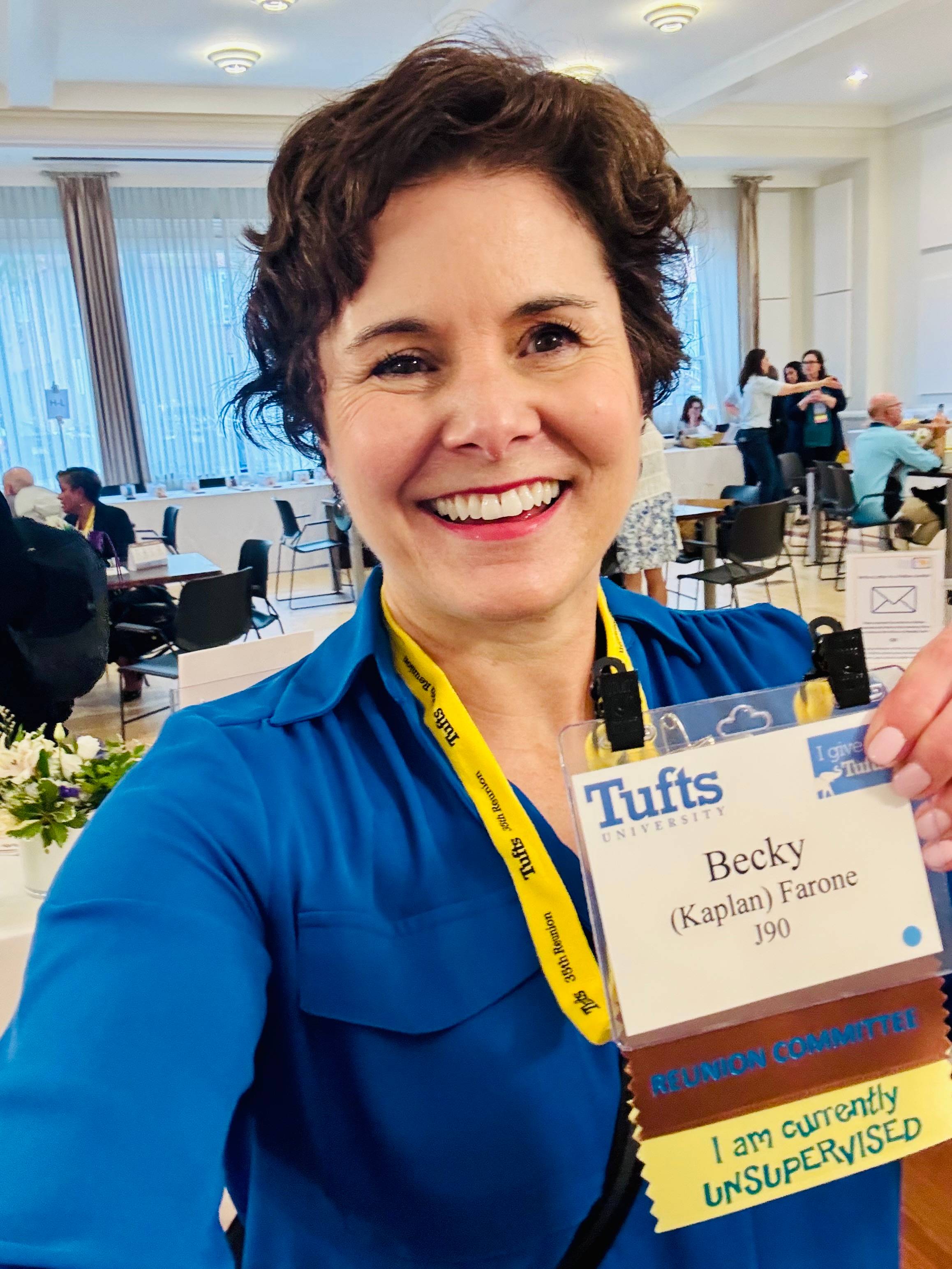 Becky signing in to Tufts Reunion