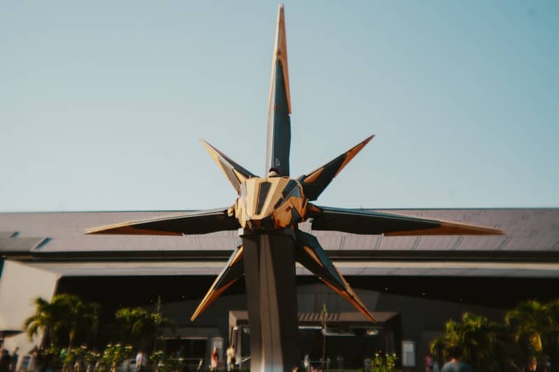 Guardians of the galaxy attraction star sculpture.