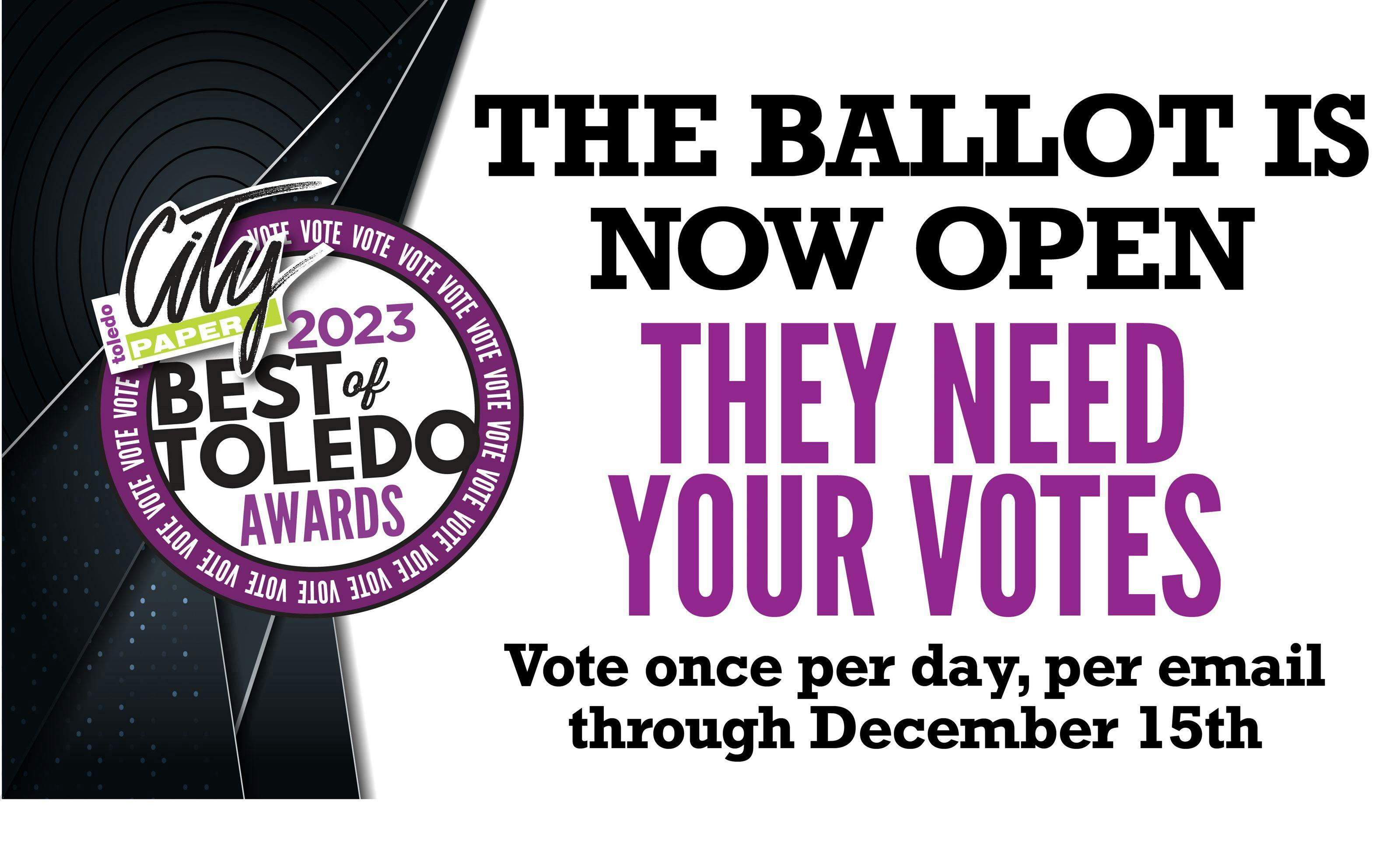City Paper banner encouraging people to vote for Best of Toledo Awards