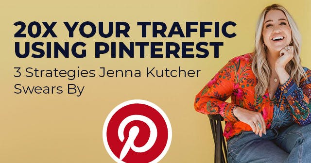 Banner for 20x your traffic using Pinterest