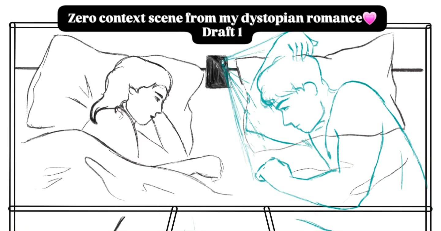 Started a comic-stlye scene from my dystopian romance the other day! Just because it's spicy doesn't mean it isn't also sweet at times 🥰 #TAP #dystopianromance #romancerecs #bookish #bookstagram