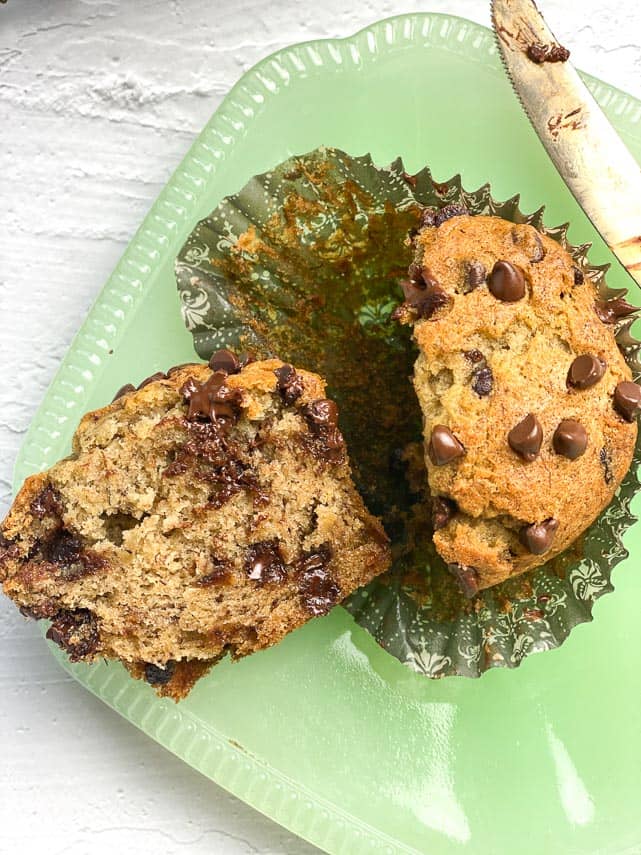 Low FODMAP Banana Chocolate Chip Muffins