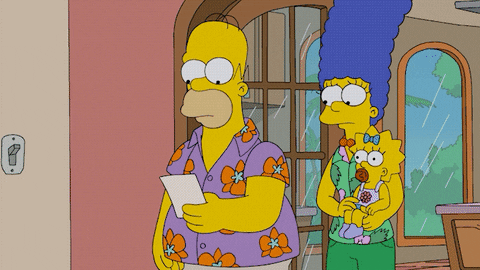 Homer Simpson shocked at reading something