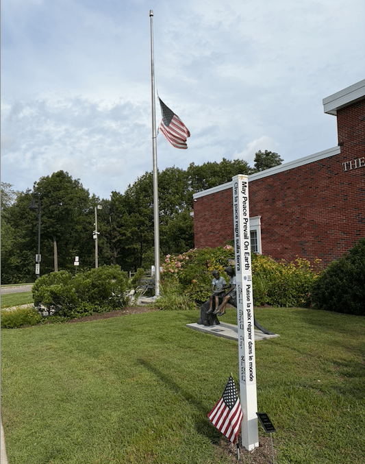 US Flag flown at half mast for the 22 Veterans each day