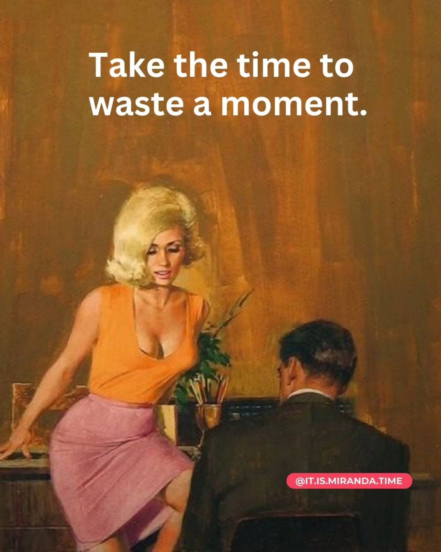 ⏳✨ In dating and relationships, we're often so future-focused that we forget to actually be in the moment we're currently living. So...

✨ Stop treating every interaction as an audition. Not every conversation needs to advance the plot. Not every date needs to determine compatibility. Some moments are just for the joy of sharing space, learning his laugh, noticing how his eyes crinkle when he's genuinely amused. This isn't wasted time; it's the fabric of connection.

✨ Presence is the antidote to performance anxiety. When you're constantly evaluating and being evaluated, you freeze. You curate. You filter. Taking a moment to "waste" means you release the need to impress and simply experience. This is where authenticity, and real attraction, lives.

✨ The paradox: rushing to define often delays discovery. We panic for labels, exclusivity, "the talk," believing certainty will bring peace. But true knowing doesn't come from declarations; it comes from accumulated, unhurried moments together. Let some things reveal themselves in their own time.

✨ The right person doesn't need every minute together to be productive. He values lazy Sundays, comfortable silences, and the shared aimlessness of simply being with you. That's not wasted. That's the whole point.

So take the time. Waste a moment.

For tips on overcoming dating burnout and enjoying your dating journey, get your copy of 'There's Always the Breadsticks' 📚 Link in bio.

#SlowLove #EnjoyTheProcess #DatingAdvice #AlwaysBreadsticks #AlMenosHayVino